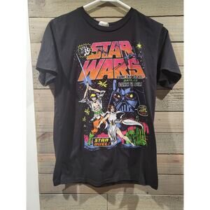 Star Wars Comic Book 35 cent Luke Skywalker vs. Darth Vader Small Black T-Shirt